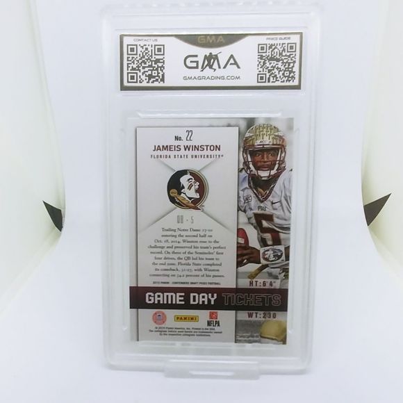 2015 Contenders Jameis Winston #22 Game Day Ticket s Rookie - Picture 2 of 3